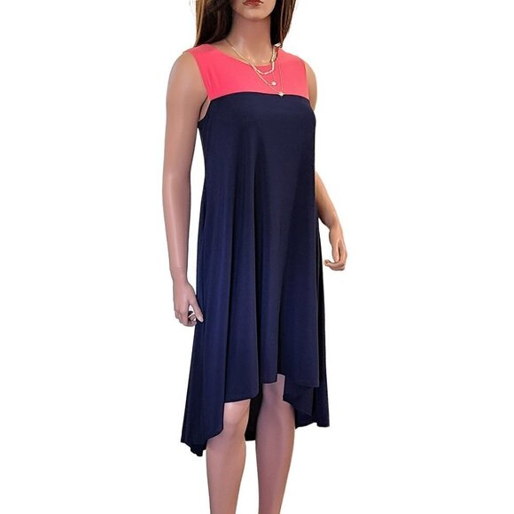NWT Nik & Nash Soft Jersey Color Block Hi-low Hem Mini Dress - Picture 2 of 6